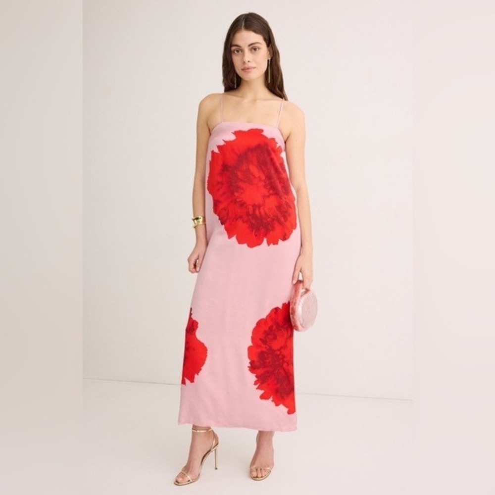 Suboo Maxi Dress Women Large Pink Red Floral Slip Dress Summer Wedding Party